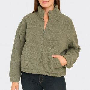 Old Navy Women's Olive Green Sherpa Hoodie